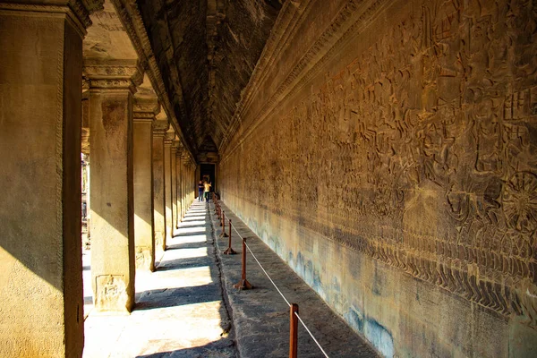Budhistická Architektura Chrámu Angkor Wat Kambodža — Stock fotografie
