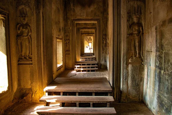 Architektura Buddyjska Świątyni Angkor Wat Kambodża — Zdjęcie stockowe