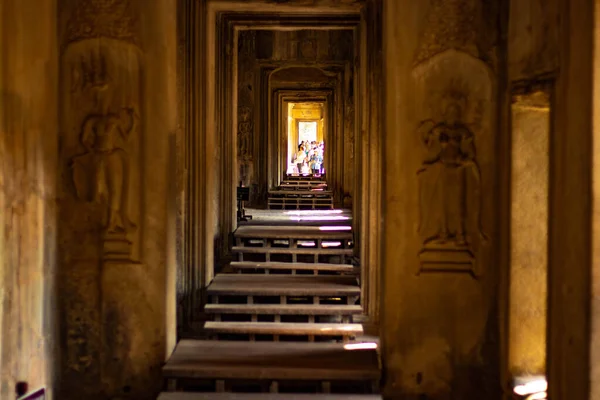 Buddhista Építészet Angkor Wat Templomban Kambodzsa — Stock Fotó