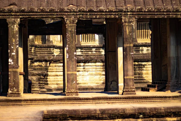 Buddhista Építészet Angkor Wat Templomban Kambodzsa — Stock Fotó