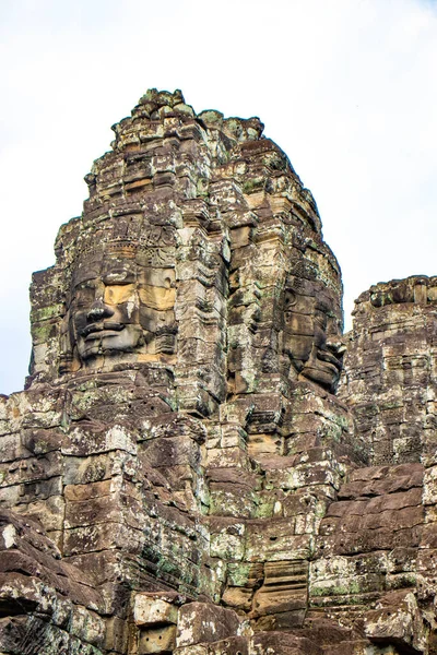 Dekorasi Batu Dan Monumen Kuil Bayon Kamboja — Stok Foto