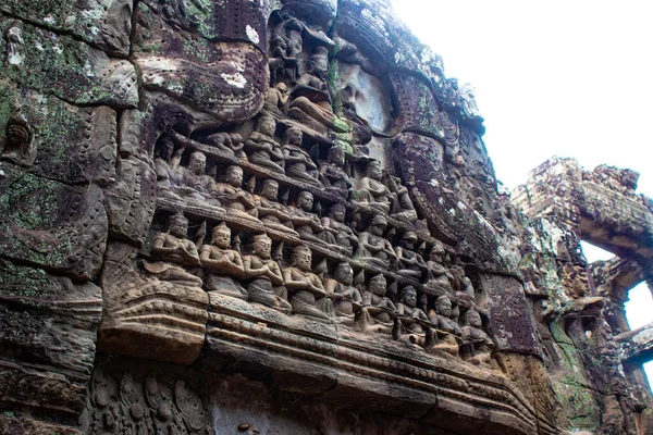 Decoraciones Monumentos Piedra Templo Bayon Camboya — Foto de Stock