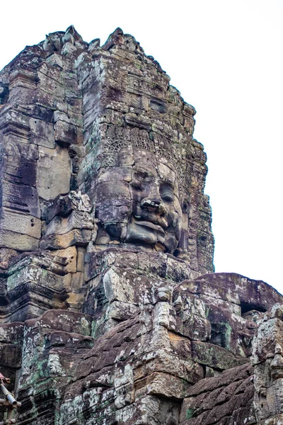 Dekorasi Batu Dan Monumen Kuil Bayon Kamboja — Stok Foto