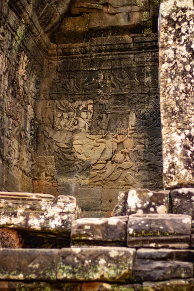 Stendekorationer Och Monument Bayontemplet Kambodja — Stockfoto