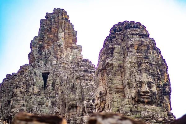 Dekorasi Dan Monumen Kuil Bayon Kamboja — Stok Foto