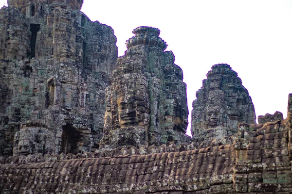 Dekorasi Dan Monumen Kuil Bayon Kamboja — Stok Foto