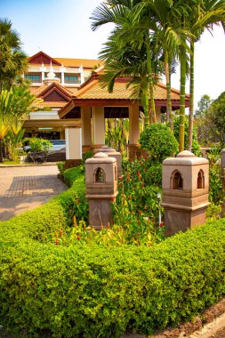 Kamboçya 'daki Siem Reap şehrinin şehir manzarası 