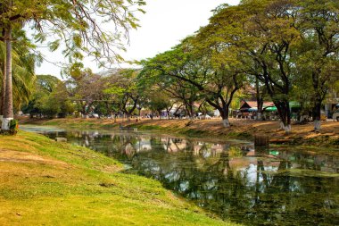 Kamboçya 'daki Siem Reap şehrinin şehir manzarası 