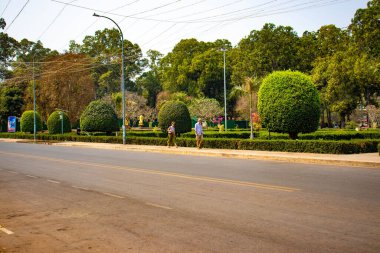 Kamboçya 'daki Siem Reap şehrinin şehir manzarası 