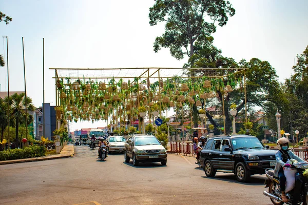 Cena Urbana Cidade Siem Reap Camboja — Fotografia de Stock