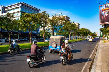 Phnom Penh, Kamboçya 'nın şehir manzarası 