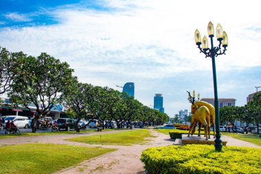 Phnom Penh, Kamboçya 'nın şehir manzarası 