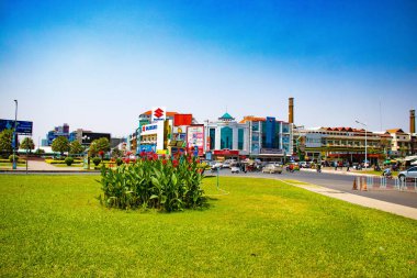 Phnom Penh, Kamboçya 'nın şehir manzarası 