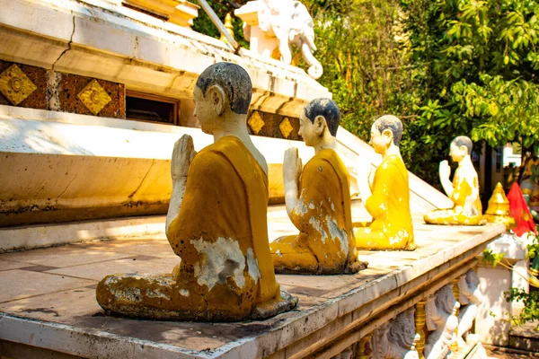 Socha Buddhistickém Chrámu Kambodži — Stock fotografie