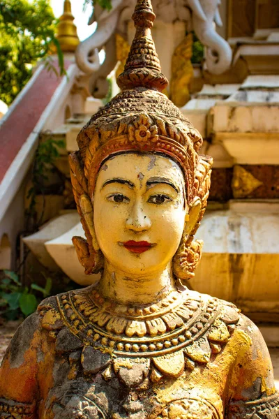 Nahaufnahme Einer Statue Buddhistischen Tempel Kambodscha — Stockfoto