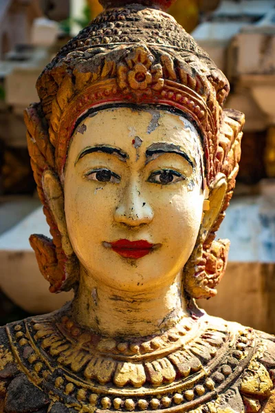 Nahaufnahme Einer Statue Buddhistischen Tempel Kambodscha — Stockfoto