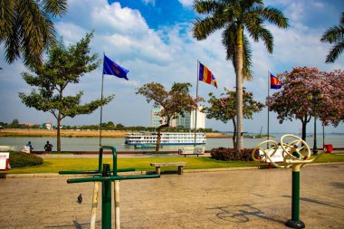 Kamboçya. Phnom Penh. Riverside Mekong İskelesi
