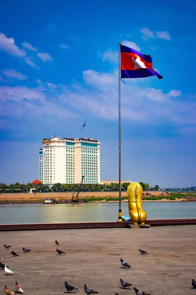 Kambodža Phnom Penh Molo Mekong Riverside — Stock fotografie
