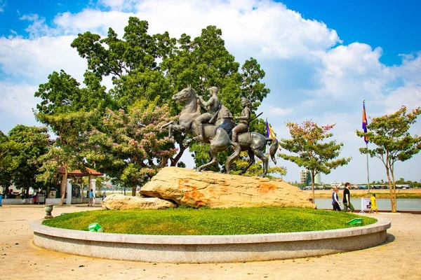 Καμπότζη Πνομ Πενχ Προβλήτα Riverside Mekong — Φωτογραφία Αρχείου