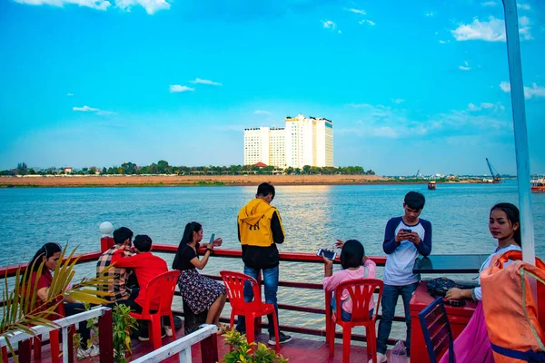Kambodscha Phnom Penh Mekong Anlegestelle Fluss — Stockfoto