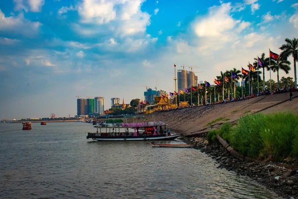 Kambodscha Phnom Penh Mekong Anlegestelle Fluss — Stockfoto