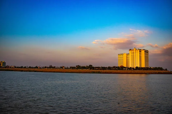 Kambodża Phnom Penh Molo Rzece Mekong — Zdjęcie stockowe