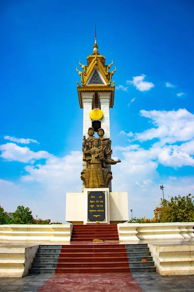 Kambodża Phnom Penh Pomnik Vietna Kambodża — Zdjęcie stockowe