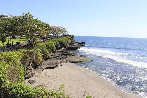 Szenisches Bild Des Ozeans Vom Tanah Lot Tempel Indonesien — Stockfoto