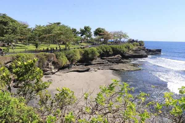 Szenisches Bild Des Ozeans Vom Tanah Lot Tempel Indonesien — Stockfoto