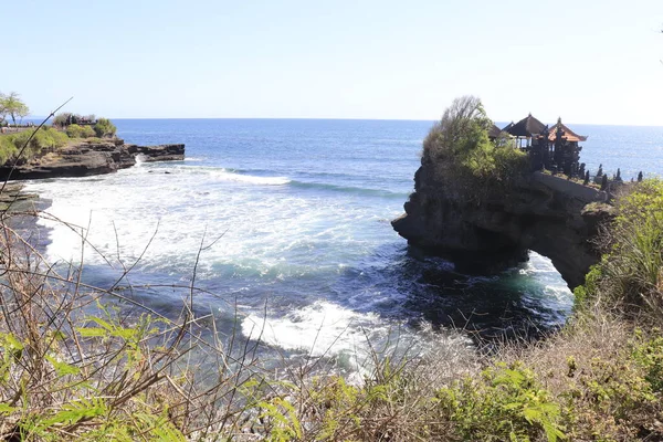 Imagen Escénica Del Océano Desde Templo Tanah Lot Indonesia — Foto de Stock