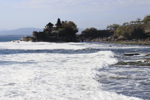 Tanah Lot Temple Την Ημέρα Στην Ινδονησία — Φωτογραφία Αρχείου