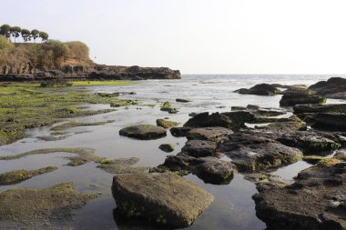 Endonezya 'daki tapınaktan okyanus manzarası