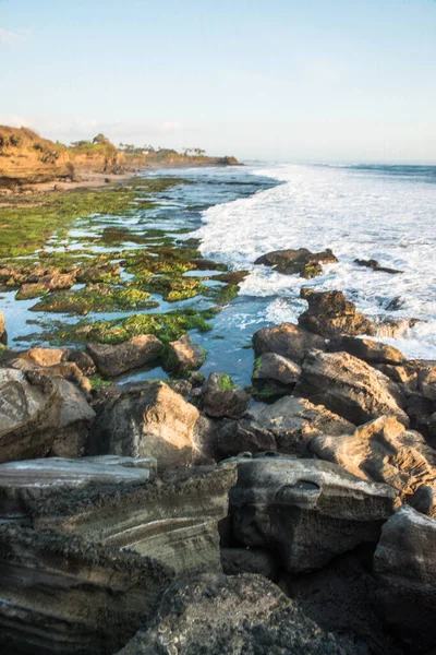 Scenic Beeld Van Oceaan Van Tanah Lot Tempel Indonesië — Stockfoto