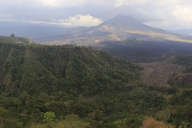 Kintamani Dağı 'nın havadan görünüşü, Ubud, Endonezya