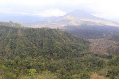 Kintamani Dağı 'nın havadan görünüşü, Ubud, Endonezya