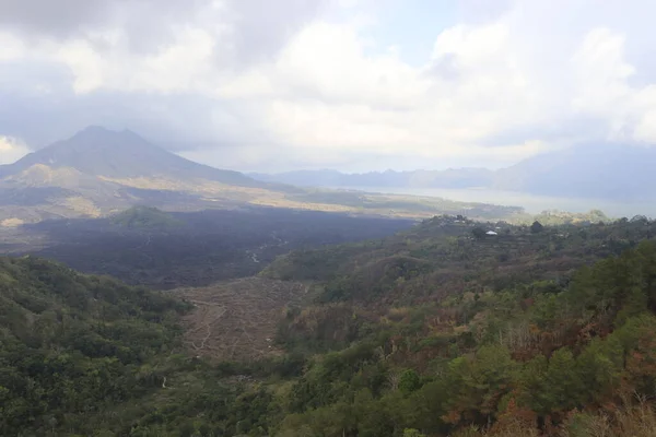 Vue Aérienne Montagne Kintamani Ubud Indonésie — Photo