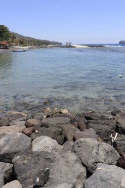 Endonezya, Bali 'de güzel bir sahil manzarası.