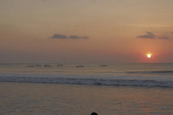 Cielo Del Atardecer Sobre Playa Mar Indonesia — Foto de Stock