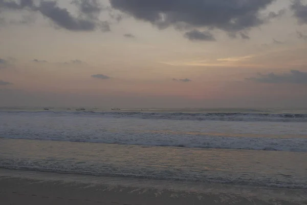 Zachód Słońca Niebo Nad Plażą Morzem Indonezji — Zdjęcie stockowe