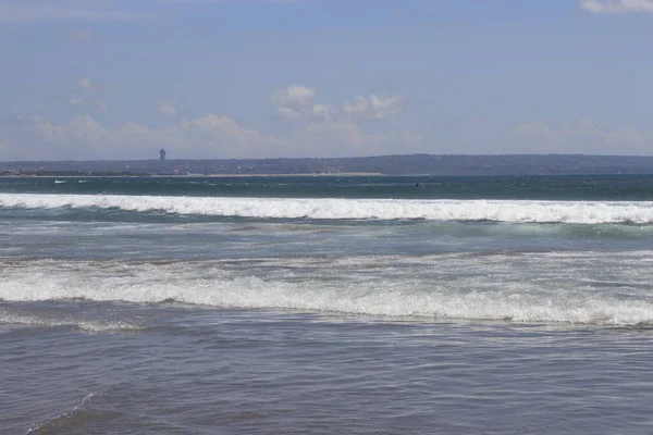 Praia Mar Durante Dia Dempasar Indonésia — Fotografia de Stock