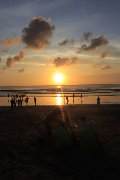 Sunset Time Kuta Beach Indonesia — Stock Photo, Image