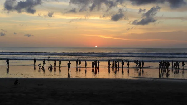 Tramonto Cielo Sopra Spiaggia Mare Indonesia — Foto Stock