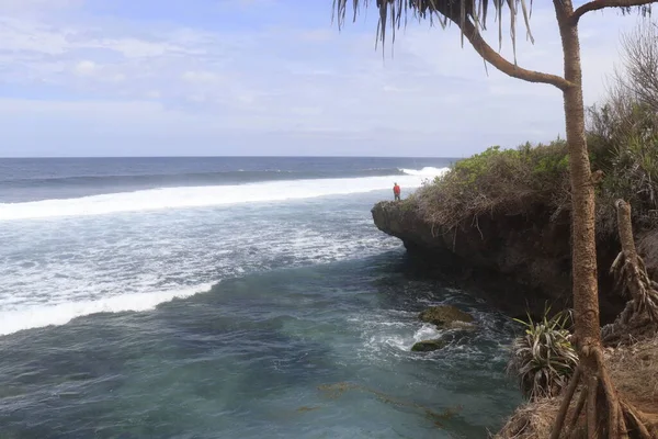 Vistas Panorámicas Del Hermoso Mar Dempasar Indonesia — Foto de Stock