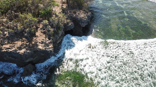 Letecký Pohled Moře Nusa Dua Beach Indonésie — Stock fotografie