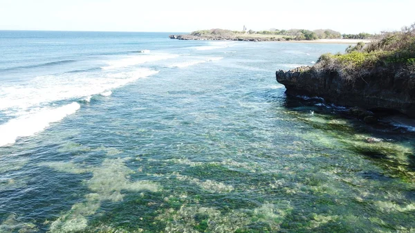 Vista Panorâmica Belo Mar Dempasar Indonésia — Fotografia de Stock