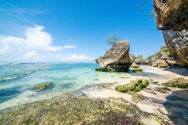 Endonezya 'daki Padang Padang plajında okyanus 