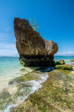 Endonezya 'daki Padang Padang plajında okyanus 