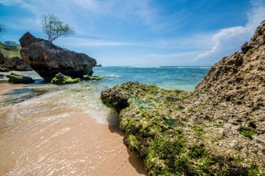 Endonezya 'daki Padang Padang plajı 