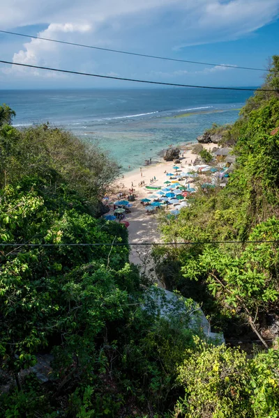Vista Ángulo Alto Playa Padang Padang Indonesia —  Fotos de Stock
