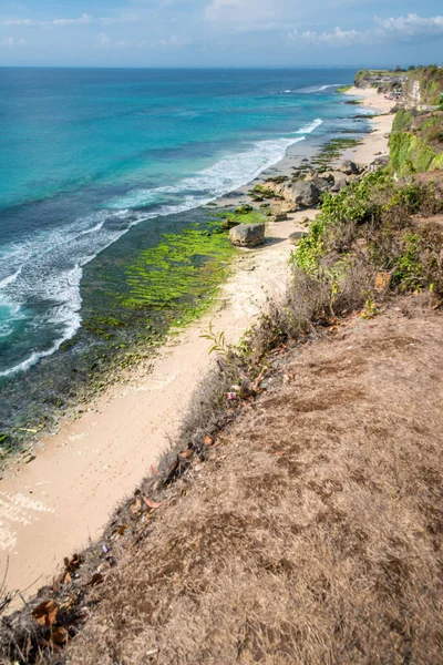 Vue Angle Élevé Plage Padang Padang Indonésie — Photo